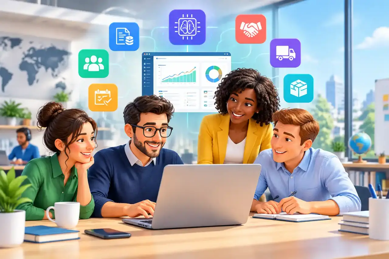 Tableau de bord ERP centralisant les données d'une PME